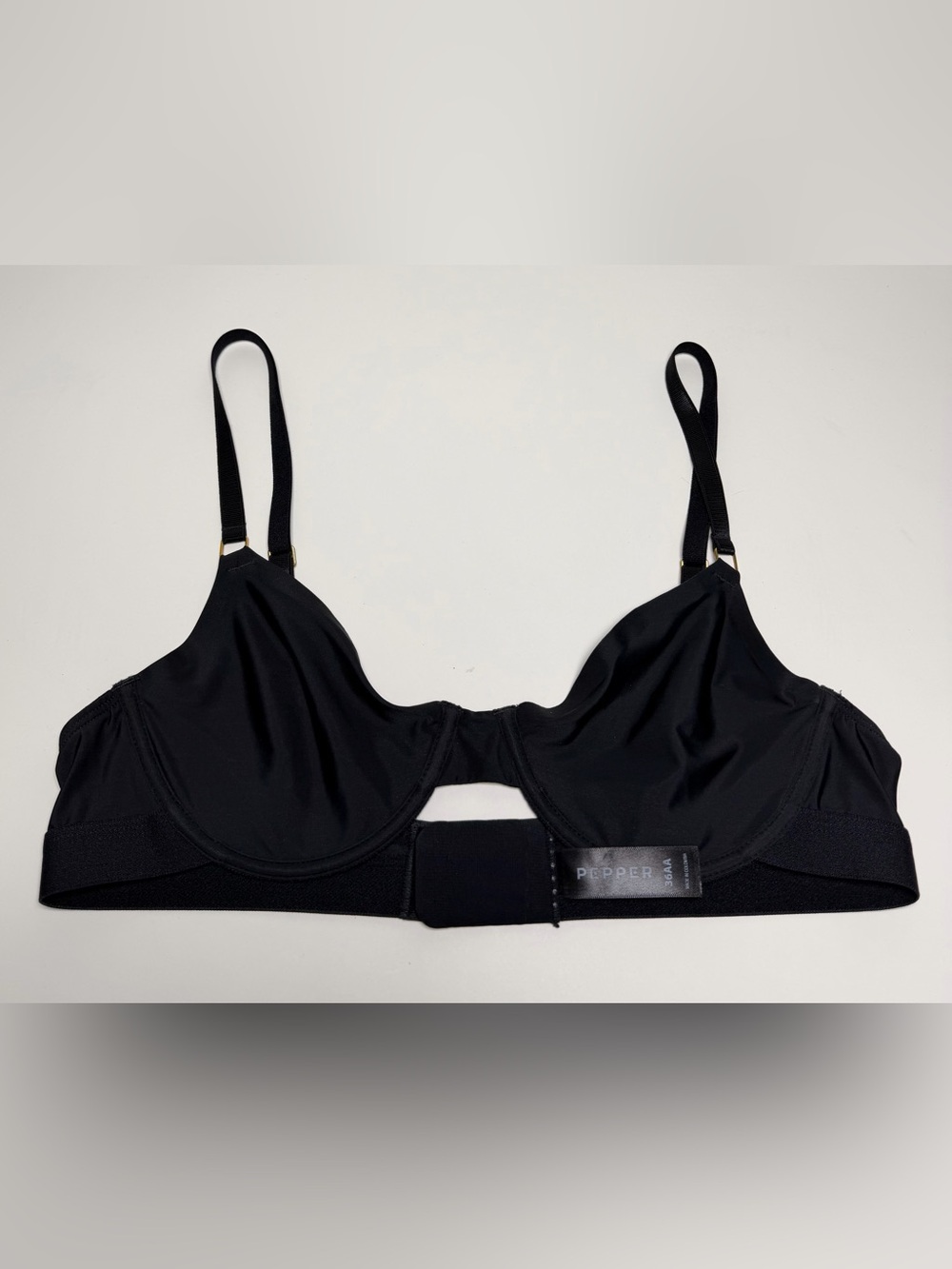 Pepper 36AA Black Underwire Natural No Padding Bra — PO # 0513 RN # 174794